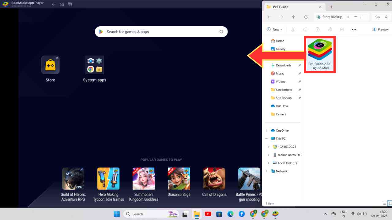 Drag and Drop to Install it